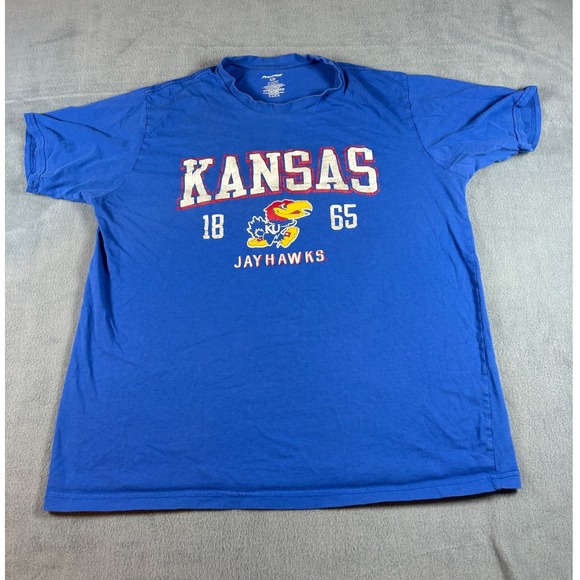 Pro Edge Other - Pro Edge Kansas Jayhawks T-Shirt Mens Large Blue Graphic Tee NCAA 1865 Vintage